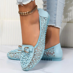 Γυναικεία κομψά, αναπνεύσιμα ορθοπεδικά σανδάλια από δαντέλα και slippery