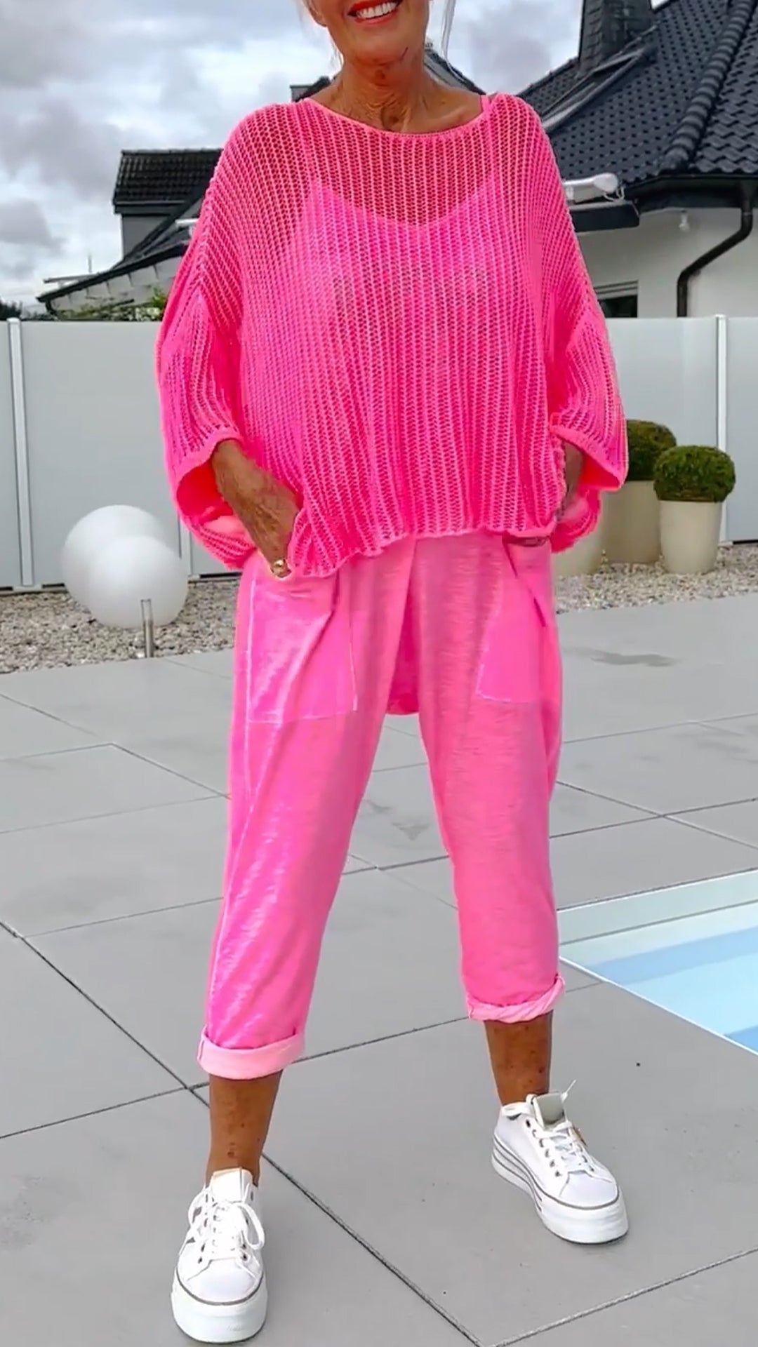 🌸 Casual κοστούμι με στάμπα γραμμάτων