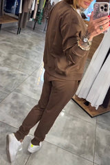 Γυναικείο σετ casual ζακέτα + παντελόνι