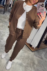 Γυναικείο σετ casual ζακέτα + παντελόνι