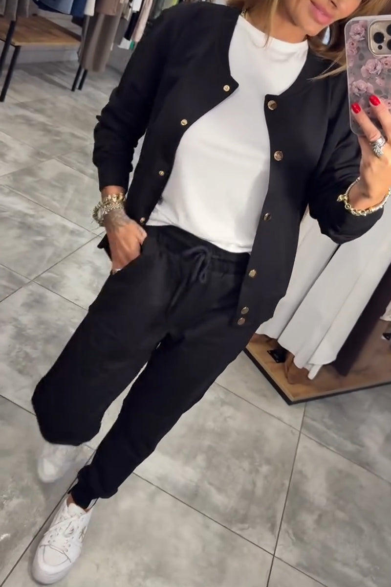 Γυναικείο σετ casual ζακέτα + παντελόνι