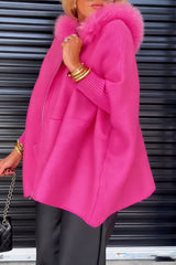 Γυναικείο Γούνινο Γιακά Μονόχρωμο Casual Μπουφάν