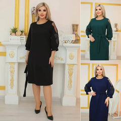 🌈💐[S-5XL]Νέο στυλ ζεστό και μοντέρνο μονόχρωμο φόρεμα