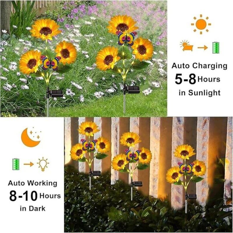 🌞Ηλιακό φωτιστικό κήπου LED με ηλίανθο