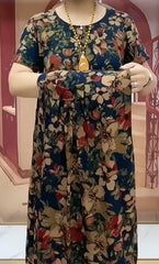 Floral μεταξωτό φόρεμα oversized με τσέπες