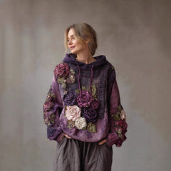 Γυναικείο φούτερ με στάμπα, φαρδιά γραμμή