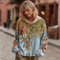 Γυναικείο φούτερ με στάμπα, φαρδιά γραμμή