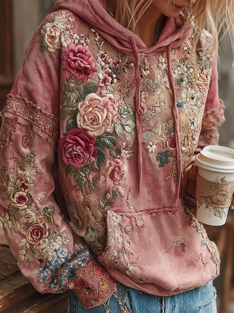 Γυναικείο φούτερ με στάμπα, φαρδιά γραμμή