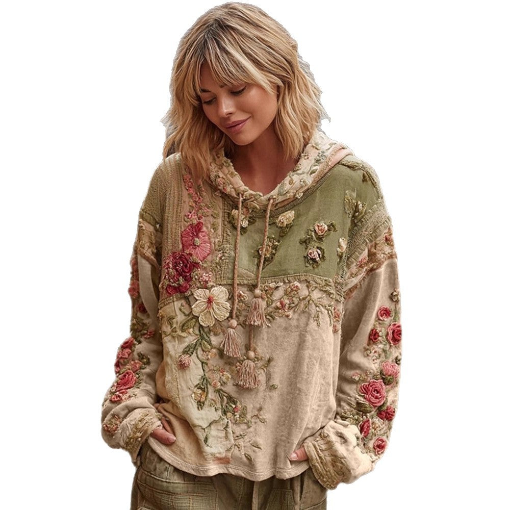 Γυναικείο φούτερ με στάμπα, φαρδιά γραμμή