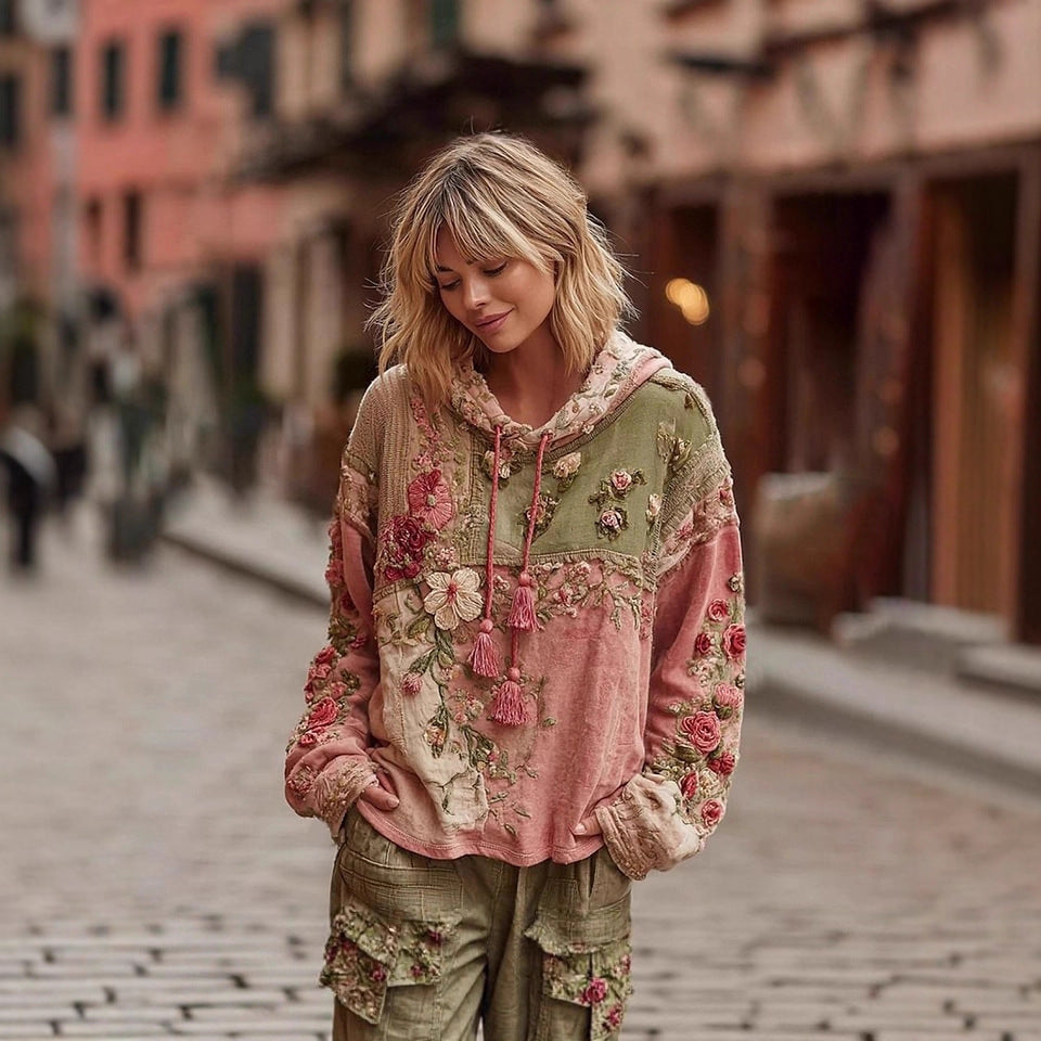 Γυναικείο φούτερ με στάμπα, φαρδιά γραμμή