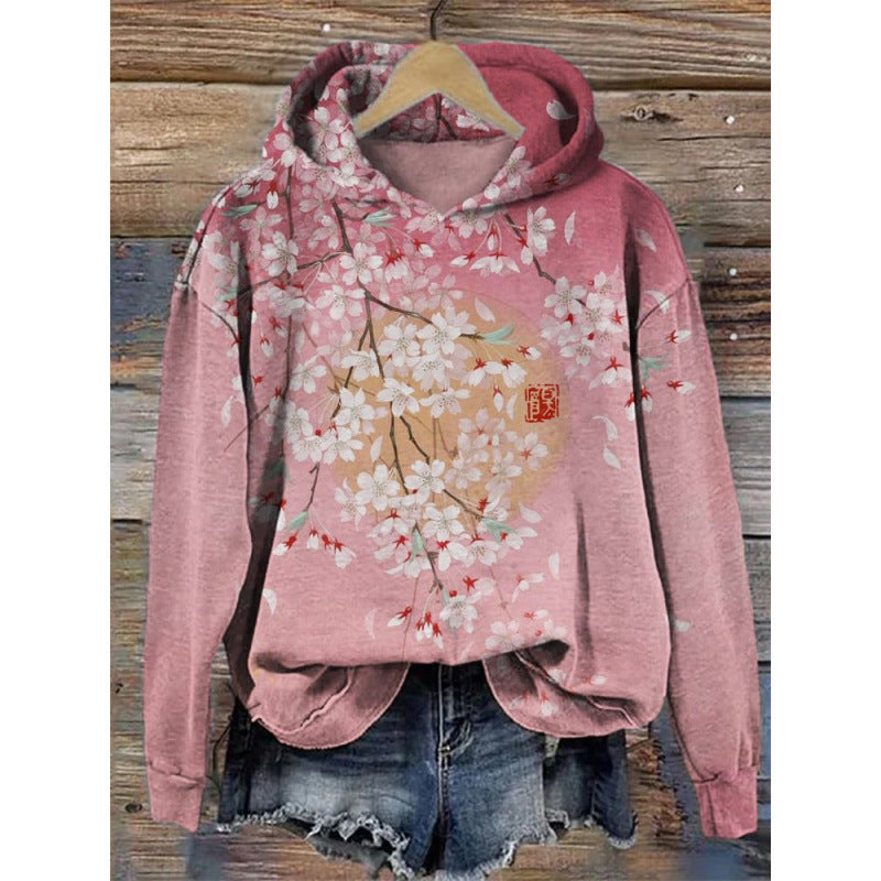 Γυναικείο φούτερ με στάμπα, φαρδιά γραμμή