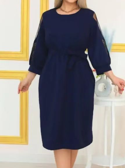 🌈💐[S-5XL]Νέο στυλ ζεστό και μοντέρνο μονόχρωμο φόρεμα