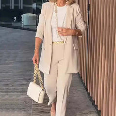 🌷Καυτή Προσφορά 50% Έκπτωση🌷Κομψό Γυναικείο Σετ Δύο Τεμαχίων - Μπουφάν και Παντελόνι