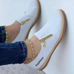 🔥50% έκπτωση σε μονόχρωμα casual φλατ παπούτσια με φερμουάρ στο πλάι