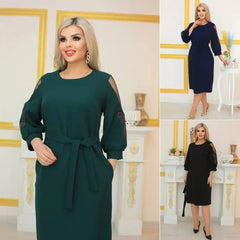 🌈💐[S-5XL]Νέο στυλ ζεστό και μοντέρνο μονόχρωμο φόρεμα