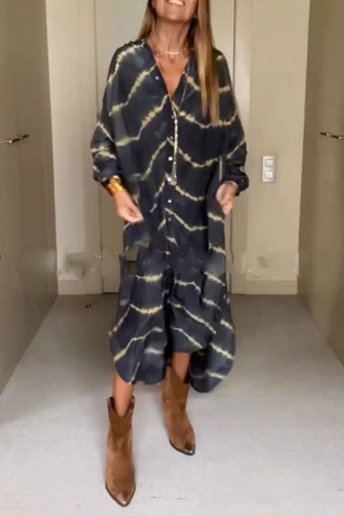 Kathiadress Plus Size Loose Digital printed μακριά φούστα