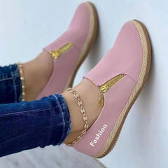 🔥50% έκπτωση σε μονόχρωμα casual φλατ παπούτσια με φερμουάρ στο πλάι