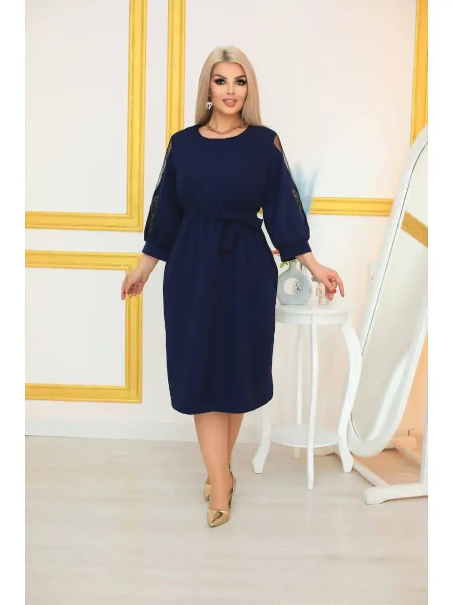 🌈💐[S-5XL]Νέο στυλ ζεστό και μοντέρνο μονόχρωμο φόρεμα