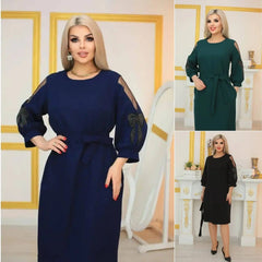 🌈💐[S-5XL]Νέο στυλ ζεστό και μοντέρνο μονόχρωμο φόρεμα