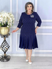 👗[S-5XL]Μοντέρνο φόρεμα φαρδύ με πουά σχέδιο του 2025