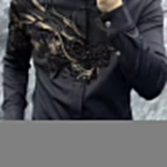 Ανδρικό κομψό πουκάμισο με τύπωμα και στενή εφαρμογή