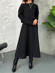 Σετ δύο τεμαχίων από φαρδύ πουλόβερ και φόρεμα